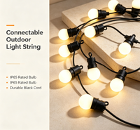 Guirnalda de Luces LED G50 de 5 Metros, 10 LED, Blanco Cálido, Impermeable, para Jardín, Patio, Exterior, DC12V