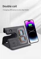 Chargeurs sans fil multifonctionnels 3-en-1 pour téléphone portable, support pliable en cuir, station extérieure Type C, tendance dropshipping