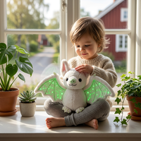 Boneka Kelelawar Estetis Kustom Bermotif Konstelasi, Boneka Hewan Putih Lembut untuk Hadiah Promosi Liburan