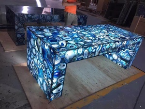 Moderna lastra di marmo agata blu bella onice pietra Semi-preziosa casa decorazione della parete lucidato piano bagno sala Villa