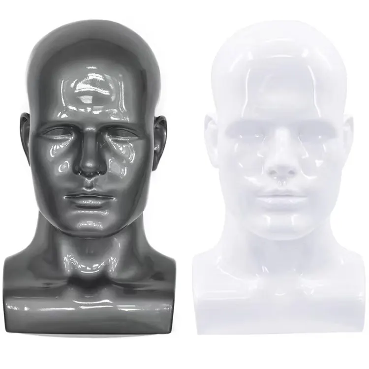 Einkaufs zentrum Kunststoff Brille Hut Display Kopf Form Grey Man Mannequin Heads