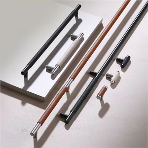 Hot Sale Solid 304 Stainless Steel Real Cowhide Wardrobe Handles Luxury Brown White Black Leather Handles for Kitchen Cabinets - Product Image 1