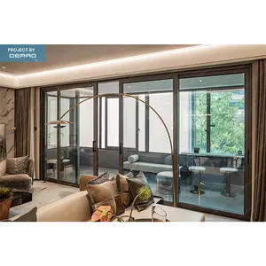 Glazen Deur Balkon Aluminium Schuifdeuren Voor Bewoner Keuken Eetkamer Deur Aangepaste Kleur En Grootte