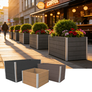 Jardinière surélevée <span class=keywords><strong>en</strong></span> WPC imperméable SONSILL pour <span class=keywords><strong>jardin</strong></span>, bac à fleurs extérieur <span class=keywords><strong>en</strong></span> WPC, montage facile - Product Image 1