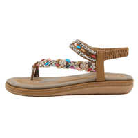 Sandales plates Siketu à strass avec bride cheville, confortables, décontractées, pour la plage, semelle EVA, pour femme, été 2025, certifiées SGS