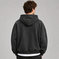 Hoodies de luxe surdimensionnés à col zippé dissimulé, broderie personnalisée, motif léopard, style streetwear, poids lourd