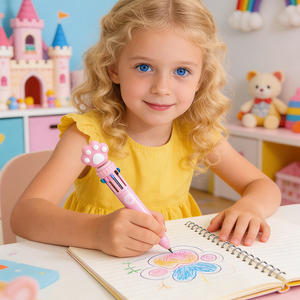 עט כדורי צבעוני 10 ב-1 בצורת כף רגל חתול חמודה של מקרון, 0.5 מ\\\"מ, סיטונאי - Product Image 6