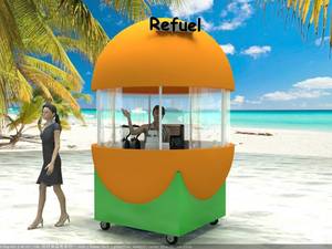 Hình Dạng Cam Đứng Ở Ngoài Trời | Sáng Tạo Thức Ăn Đường Phố Truy Cập | Tùy Chỉnh Hấp Dẫn Ngoài Trời <span class=keywords><strong>Kiosk</strong></span> - Product Image 6