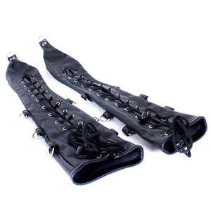 Guantes Largos de Cuero con Cordones Negros para Bondage, Guantes Eróticos BDSM, Accesorios de Bondage para Adultos, Sujetadores de Brazo Sexys por Encima del Hombro - Product Image 3