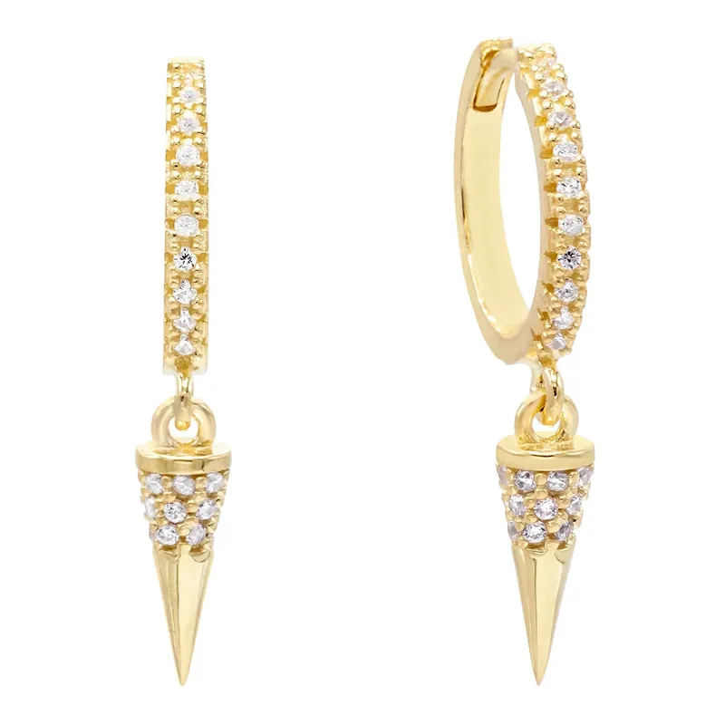 ROXI trend S925 sterling silver punk style geometric diamond jewelry earrings for women