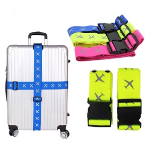 Cross <b>Luggage</b> <b>Straps</b> Nylon Blue Pink Yellow Green Protective Travel Bag Security Belt For Suitcase Outdoor Gear - Product Image 1
