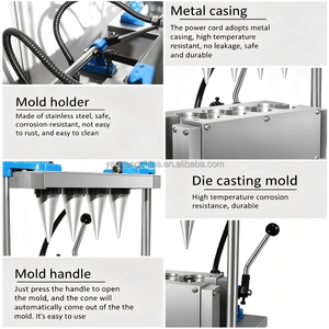 Machine commerciale automatique de fabrication de coupelles à gaufrettes et de cornets de crème glacée, avec le meilleur prix - Product Image 3