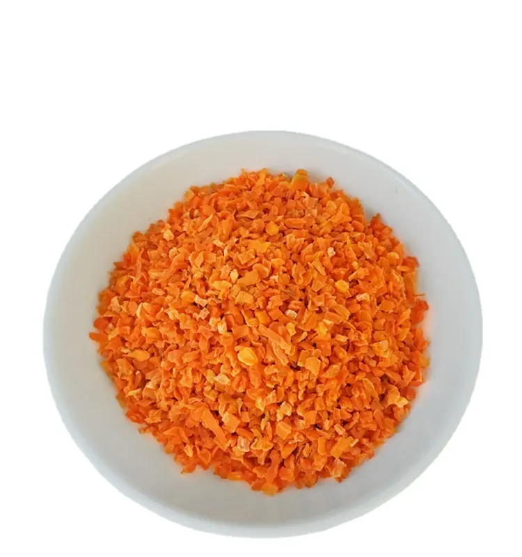 चीन कार्बनिक सूखे गाजर कणिकाओं 6*6mm के साथ चीनी