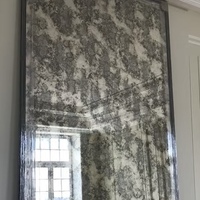 Classic Vintage Mirror Antique, Glass Antiqued Mottled Mirror Panels Custom Cut, Antique Mirror Tiles 18''x18'' for Building Use