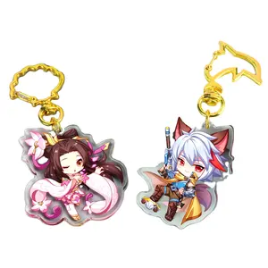 Wholesale Promotional Gift Printing Anime Holographic Keychains Custom Acrylic Anime Keycharm Epoxy Acrylic Keychain