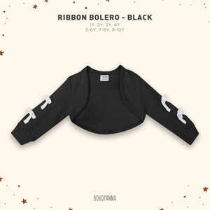 Cárdigan tipo bolero acanalado para niños con lazo de cinta, manga larga, chaqueta corta, tallas de 1 año a 9-10 años - Product Image 3