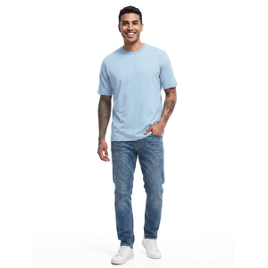 Camiseta de Manga Corta con Cuello Redondo 100% Algodón para Hombre, Estilo Único, Alta Calidad, Anti-Pilling, Impresión de Logotipo Personalizado en la Parte Delantera, Venta al Por Mayor - Product Image 1