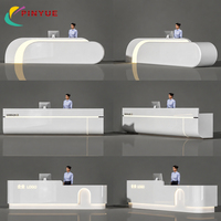 Comptoir de réception de bureau moderne sur mesure avec éclairage LED, design minimaliste, mobilier pour salle de billard, café, bar à thé au lait