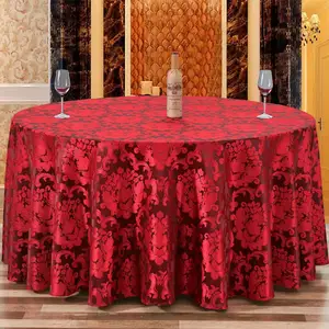 אופנה סיטונאי אדום חתונה אקארד מפת שולחן 120 עגול פשוט מסיבה אירועים כיסוי שולחן