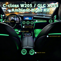 64 couleurs, enceintes rotatives 3D, couvercles d'enceintes avant et arrière, éclairage ambiant pour Mercedes-Benz Classe C W205 GLC X253