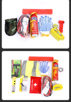 Bande d'avertissement triangulaire réfléchissante Kit d'avertissement triangulaire de sécurité de voiture pliable Kit de sauvetage de voiture d'urgence ensemble de 5 pièces