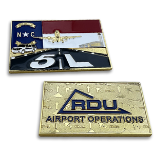 Crea le Tue Monete Commemorative Personalizzate in Lega di Zinco Placcate Oro 3D a Forma Rettangolare, Souvenir dell'Aeroporto, Artigianato in Metallo Stampato - Product Image 1