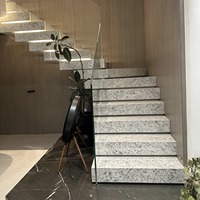 Dalles de granit blanc Galaxy de qualité supérieure, découpées à la machine, design moderne et personnalisé pour l'extérieur, salon, cuisine, escaliers, vente en gros directe usine