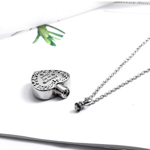 Kalung Liontin Parfum Antik 316L, Liontin Kremasi Hati Stainless Steel - Product Image 3