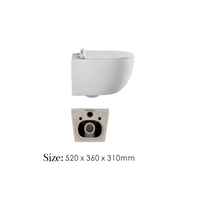 Medyag Toilettes pour la maison Toilettes murales Bidet mural sans rebord Italie Céramique Murale Série Sets Water Closet