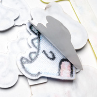Tissu brodé auto-adhésif sans couture, tissu brodé à l'ordinateur avec des animaux de dessin animé, patch DIY pour vêtements