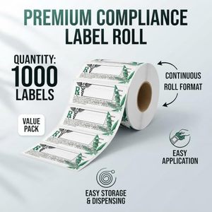 Etiqueta Adhesiva Médica Personalizada, Resistente al Aceite, Cumple con la Normativa de California, Símbolo Universal RX, para Botellas de Medicamentos - Product Image 3