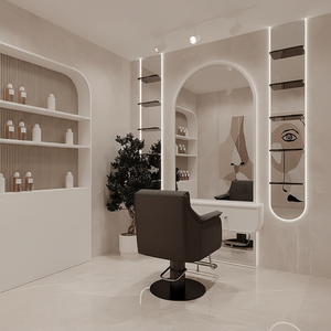 Estación de barbería de madera negra dorada de diseño moderno, espejo portátil para peluquería para salones de belleza y barberías - Product Image 2