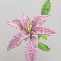 Bouquet de fleurs artificielles en laine au crochet fait main en gros pour la fête des Mères et Noël - Couleur personnalisable