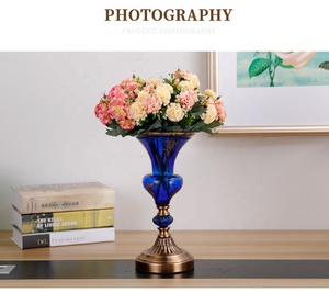 Wedding <strong>Vase</strong> Metal Copper Italy <strong>Outline</strong> Glass Flower <strong>Vase</strong> - Product Image 6