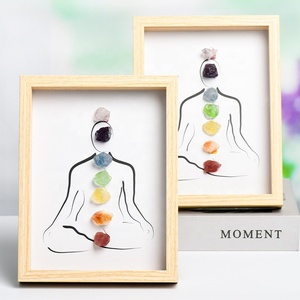 Cadre <span class=keywords><strong>photo</strong></span> en cristal à sept chakras avec lumière LED Casiletti Seven Chakra Décor de cadre <span class=keywords><strong>photo</strong></span> en cristal naturel - Product Image 1
