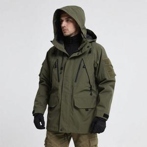 Áo khoác chiến thuật chống nước có mũ trùm đầu, nhiều túi, dùng cho hoạt động ngoài trời, leo núi, đi bộ đường dài, áo gió - Product Image 3