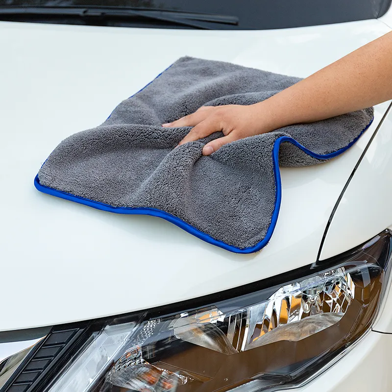 80% Polyester 40*40Cm 380gsm Grey Kleur Schoonmaakdoekje Polijsten Poetslappen Auto Microfiber Handdoek Met Logo