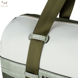 Sac imperméable en Nylon et Alligator en cuir Pu, pour hommes et femmes, fourre-tout de voyage, personnalisé, vert Olive, vente en gros - Product Image 3