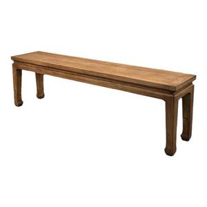 Banc à ressort en bois d'orme massif de style dynastie Ming, <span class=keywords><strong>double</strong></span> siège, chaise à thé, tabouret de <span class=keywords><strong>lit</strong></span> rétro - Product Image 1