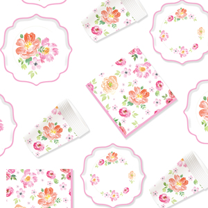 Platos de Papel Florales DAMAI, Platos Desechables con Diseño Floral para Fiestas, Bodas, Despedidas de Soltera, Té, Cumpleaños - Product Image 2