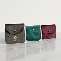 Sacchetto di Lusso in Microfibra Scamosciata per Gioielli con Chiusura a Scatto, Logo Personalizzato Stampato, Pochette in Velluto per Confezione Regalo di Collane, Anelli e Orecchini