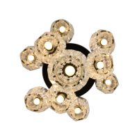 Lámpara Colgante LED de Lujo Minimalista Moderna XZ para Comedor y Escalera, de Latón con Cristal K9, para Techos Altos
