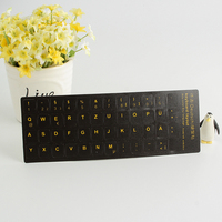 Autocollant de clavier personnalisé, imperméable, scintillant, en vinyle bouffant sombre, qwerty