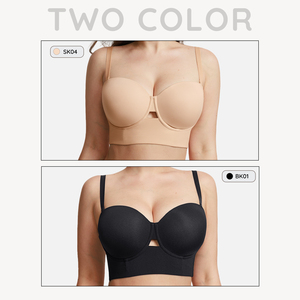 Soutien-gorge <span class=keywords><strong>bustier</strong></span> push-up invisible à armatures pour femme, <span class=keywords><strong>grande</strong></span> <span class=keywords><strong>taille</strong></span>, <span class=keywords><strong>sans</strong></span> bretelles, pour le quotidien et les mariages - Product Image 5