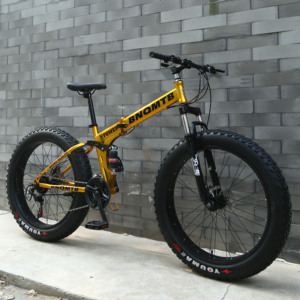 Nuova Bicicletta a Due Ruote con Pneumatici Fat da 26x4.0 Pollici, Bici da Neve 26\" a 7/21 Velocità con Telaio in Acciaio al Carbonio Pieghevole - Product Image 1