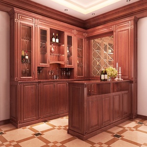 מזנון מעץ מלא בסגנון אמריקאי וינטג' של סופיה, עם אפשרות לתלייה על הקיר וקיבולת גדולה, מתאים לבית בסגנון כפרי, בר ביתי וסלון. - Product Image 6