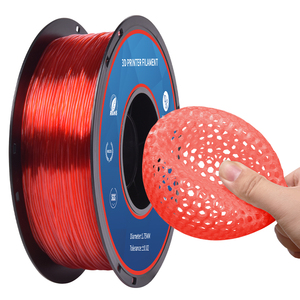 Filament d'imprimante 3D TPU flexible 95A 500G bobine de 1.75mm de diamètre élastique durable 1-Pack Blue Shore avec impressions 3D - Product Image 2