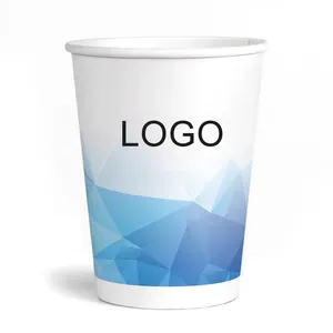 Venda por atacado logotipo personalizado impresso único copo de papel do café da parede dupla recipiente descartável copo de papel copo do sorvete