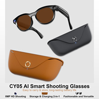 Lunettes Intelligentes avec Caméra IA, Lunettes de Soleil avec Enregistrement Vidéo HD 8MP et EIS, Étui de Recharge 2000mAh, Audio ENC à Oreille Ouverte pour Vlog de Cyclisme