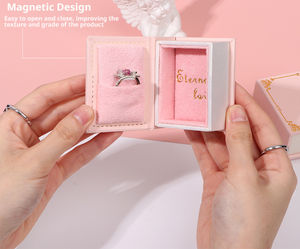 Boîte cadeau pour bijoux de style européen, à couvercle magnétique personnalisable en forme de livre, avec doublure en éponge et papier artistique, très vendue - Product Image 3